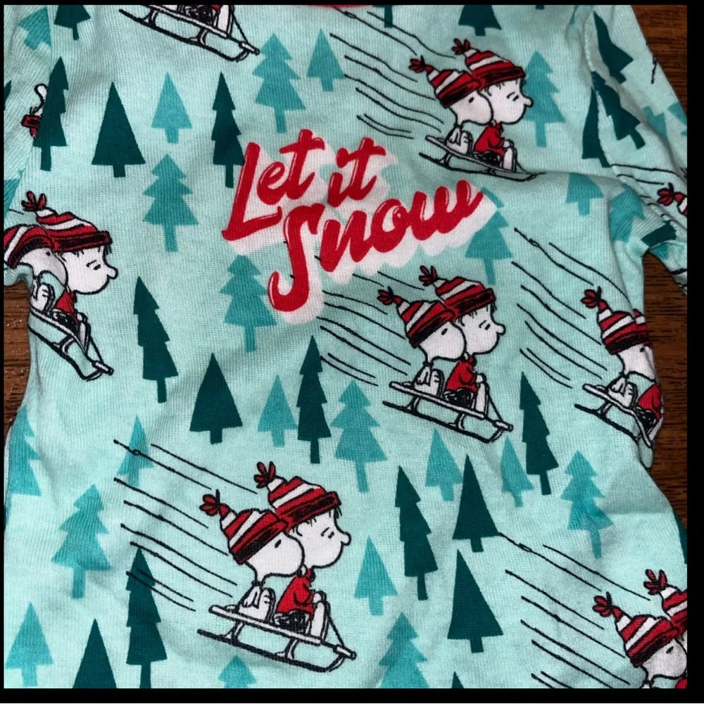 2- PEANUT 2pc Pajama Sets XMAS TIME 100% Cotton Long Sleeve Top & Pants 18 Month